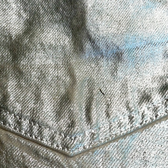 ZARA CHROME / METALLIC SILVER DIPPED BOYFRIEND DENIM JEANS -6 🔥🤘 - Picture 12 of 12